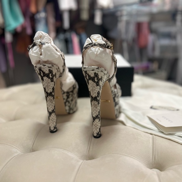 Gucci Rock Python Moluro Radiata Print Sandal Pumps - Picture 8 of 16